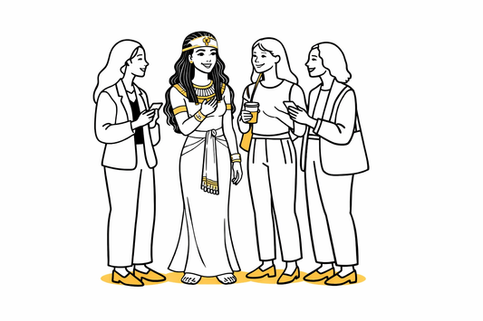 Lena of kemet chatting with the customers (Copyrights reserved to EgyptGlass)